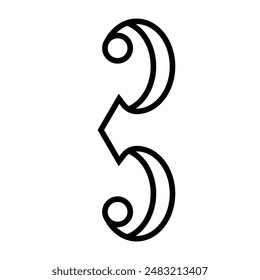 alto clef icon linear logo mark in black and white