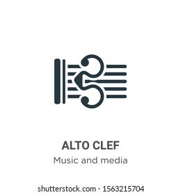 Alto clef vector icon on white background. Flat vector alto clef icon symbol sign from modern music and media collection for mobile concept and web apps design.