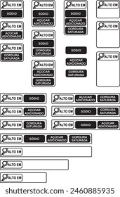 ALTO EM AÇÚCAR ADICIONADO, GORDURA SATURADA, SÓDIO. Rotulación para alimentos, bebidas y suplementos alimentarios que forman embalados na ausência do consumidor. RDC 429 da ANVISA.