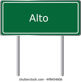 Alto , Georgia , road sign green vector illustration, road table, USA city