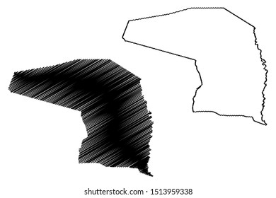 Alto Paraguay Department (Departments of Paraguay, Republic of Paraguay) map vector illustration, scribble sketch Alto Paraguay map