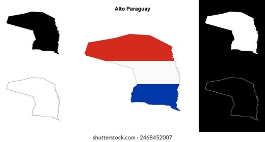 Alto Paraguay department outline map set