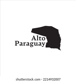 Alto Paraguay map and black lettering design on white background