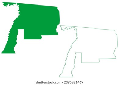 Alto Paraiso municipality (State of Rondônia or Rondonia, RO, Municipalities of Brazil, Federative Republic of Brazil) map vector illustration, scribble sketch Alto Paraíso map