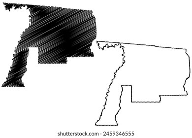 Alto Paraiso municipality (State of Rondônia or Rondonia, RO, Municipalities of Brazil, Federative Republic of Brazil) map vector illustration, scribble sketch Alto Paraíso map