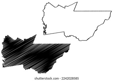 Alto Santo municipality (Ceará state, Municipalities of Brazil, Federative Republic of Brazil) map vector illustration, scribble sketch Alto Santo map