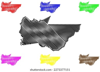 Alto Santo municipality (Ceará state, Municipalities of Brazil, Federative Republic of Brazil) map vector illustration, scribble sketch Alto Santo map