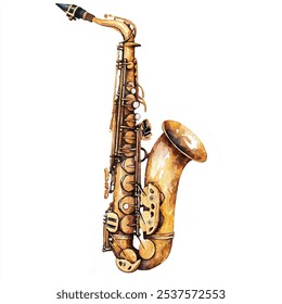 Alto Saxofone aquarela clipart ilustração