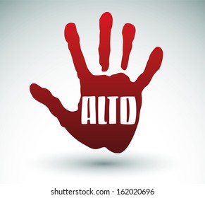 Alto - Stop spanish text - Hand illustration