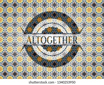 Altogether arabesque style emblem. arabic decoration.