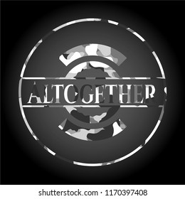 Altogether grey camouflaged emblem