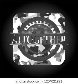 Altogether grey camouflaged emblem