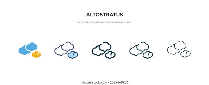altostratus icon in different style vector illustration. two colored and black altostratus vector icons designed in filled, outline, line and stroke style can be used for web, mobile, ui