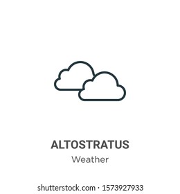 Altostratus outline vector icon. Thin line black altostratus icon, flat vector simple element illustration from editable weather concept isolated on white background