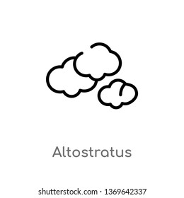 altostratus vector line icon. Simple element illustration. altostratus outline icon from weather concept. Can be used for web and mobile