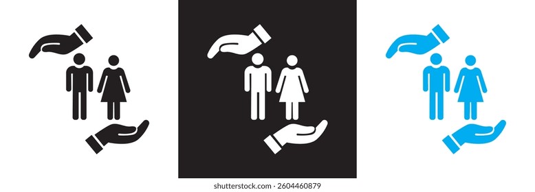 Altruism icon set collection. Vector illustration. isolated on white and black background. EPS 10
