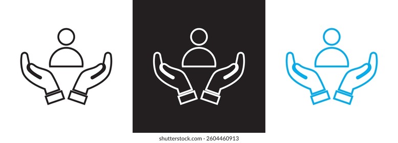 Altruism icon set collection. Vector illustration. isolated on white and black background. EPS 10