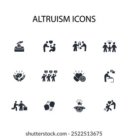 Altruismus-Symbol set.vector.Editable stroke.linear style Zeichen für die Verwendung Web-Design, logo.Symbol-Illustration.