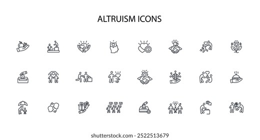 Altruismus-Symbol set.vector.Editable stroke.linear style Zeichen für die Verwendung Web-Design, logo.Symbol-Illustration.