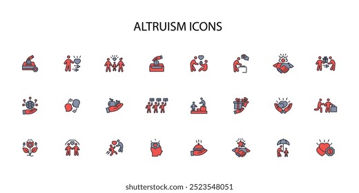 Altruismus-Symbol set.vector.Editable stroke.linear style Zeichen für die Verwendung Web-Design, logo.Symbol-Illustration.