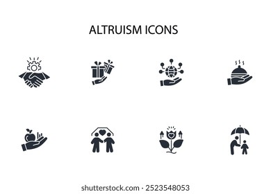 Altruismus-Symbol set.vector.Editable stroke.linear style Zeichen für die Verwendung Web-Design, logo.Symbol-Illustration.