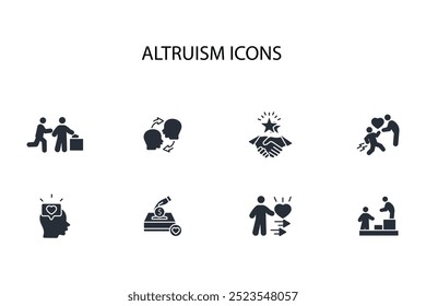 Altruismus-Symbol set.vector.Editable stroke.linear style Zeichen für die Verwendung Web-Design, logo.Symbol-Illustration.