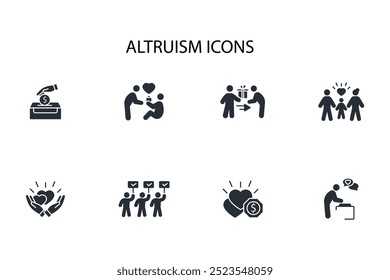 Altruismus-Symbol set.vector.Editable stroke.linear style Zeichen für die Verwendung Web-Design, logo.Symbol-Illustration.