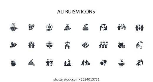 Altruismus-Symbol set.vector.Editable stroke.linear style Zeichen für die Verwendung Web-Design, logo.Symbol-Illustration.