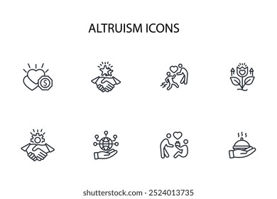 Altruismus-Symbol set.vector.Editable stroke.linear style Zeichen für die Verwendung Web-Design, logo.Symbol-Illustration.