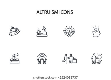 Altruismus-Symbol set.vector.Editable stroke.linear style Zeichen für die Verwendung Web-Design, logo.Symbol-Illustration.