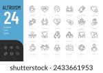 Altruism Line Editable Icons set. Vector illustration in modern thin line style of charity related icons: philanthropy, help, donation, and more. Pictograms and infographics for mobile apps