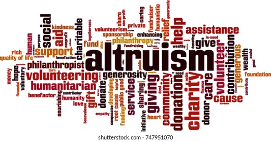 Altruism word cloud concept. Vector illustration