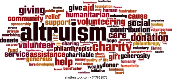 Altruism Word Cloud Concept. Vector Illustration