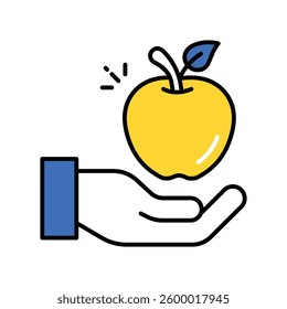 Altruistic Person vector filled outline icon. EPS 10 file