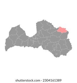 Aluksne Municipality map, administrative division of Latvia. Vector illustration.