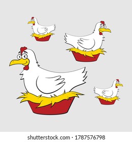 Aluma chicken white illustration vector