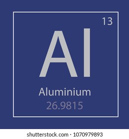 Aluminium Al chemical element icon- vector illustration