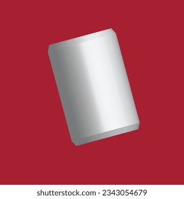 Aluminium beer and slim soda can mock up blank template. Juice, soda, beer jar blank isolated on red background. Aluminum can for design. Realistic aluminum cans. 3D rendering