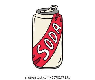 aluminium can icon. soda can doodle hand drawn icon. Outline drawing soda can line clipart symbol. Vector illustration