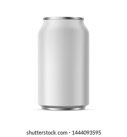 Aluminium can mockup 330 ml, isolated on white background - front view. Vector illustration