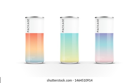 Aluminium cans for beer, water, juice energy drink or soda pack mock up template design on white background.vector.