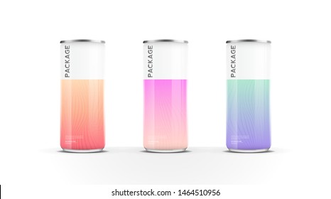 Aluminium cans for beer, water, juice energy drink or soda pack mock up template design on white background.vector.