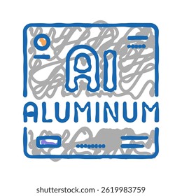 aluminium chemical material doodle icon sketch vector. aluminium chemical material sign. isolated symbol illustration