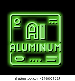 aluminium chemical material neon light sign vector. aluminium chemical material illustration
