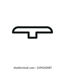 Aluminium door threshold isolated icon, wood interior threshold vector icon with editable stroke