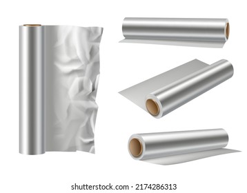 Free Vector  Vector roll of aluminium foil close up top view