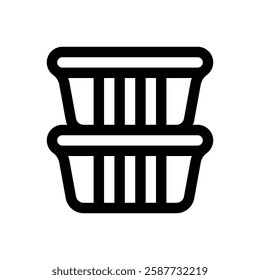 Aluminium foil pans. Editable stroke vector icon.
