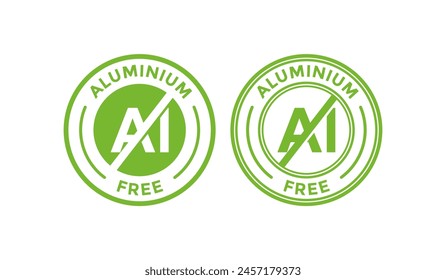 Aluminium free badge logo. Vector badge stamp round circular emblem of no aluminum. For product label and information sign