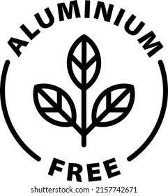 aluminium free black outline badge icon label isolated vector on transparent background	