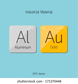 Aluminium and Gold Element Vector Icon